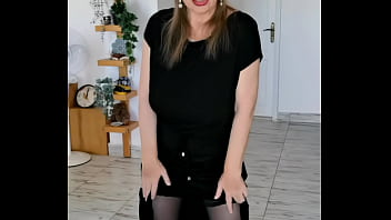 Preview 3 of Bukkake Girl Swf - Huge bouncing tits,  black stockings and high heels shoes by hot milf MariaOld