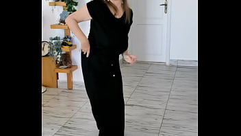 Preview 1 of Bukkake Girl Swf - Huge bouncing tits,  black stockings and high heels shoes by hot milf MariaOld