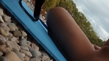 Preview 4 of Anya96 Anal - My first time nudist picnic,  naked boy drinks water,  eats vegan vegetarian salad on a naturist beach,  men looks at him,  maybe they would eat something else