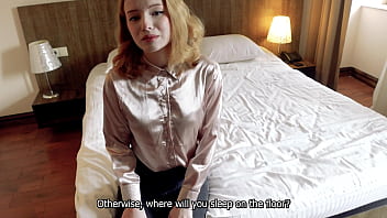 Preview 1 of Stange Im Po - Stepsister Rented a Single Bed Hotel Room
