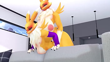 Preview 2 of Vidio Porno Agnes Monika - Renamon comendo femboy strapon