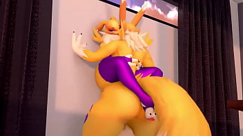 Preview 3 of Vidio Porno Agnes Monika - Renamon comendo femboy strapon