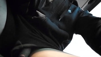 Preview 2 of Mothers Sex Son Com - Bus boy shows his uncut dick sticking out of his too short shorts,  freeballing discretly,  shyly revealing his foreskin,  his glans,  the tip of his sexy smooth penis
