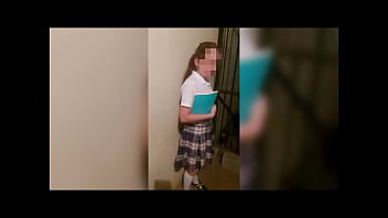 Preview 4 of Black Lesbian Strapon - Hermosa Alumna Mexicana culea con su vecino por un regalo,  Follando con jovencita estudiante mexicana de Sinaloa,  real casero