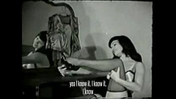 Preview 4 of Mommy Daddy And Me - Bettie Page getting dressed in vintage lingerie