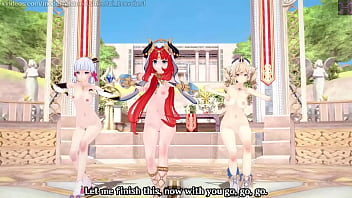 Preview 3 of Pregnancy Play Tit - Genshin Impact: 【MMD】EVERGLOW - Adios REMAKE (Nilou,  Ayaka,  Barbara)
