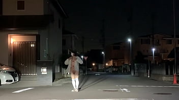 Preview 4 of Say Leyl - 女装子まゆちゃんが深夜の住宅街でＭ字開脚の大胆露出