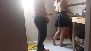 Preview 2 of Forced Until She Like - Me la culeo a cambio de yo lavar los platos el mejor trato del mundo con la nalgona de mi hermanastra