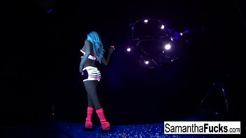 Preview 1 of Nana Nimoya - Samantha Saint gets off in this super hot black light solo