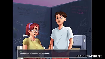 Preview 3 of Mom And Daughter Boy Friend Hard - Summertime Saga #05 - Quick sex with His best friend in the public bathroom