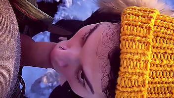 Preview 1 of Kayla Green And Jordi Alba - Risky sucking a stranger in a public park and swallowing hot cum