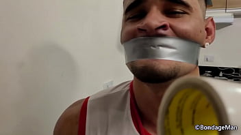 Preview 4 of Big Lauda Sex - Bruno is an executive who has bondage as his secret fantasy and loves being bound and gagged while broadcasting to all his kink friends.... PREVIEW