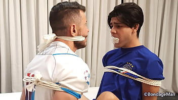 Preview 1 of Caught On Camera - Fito Torres and his coach Duke bound and gagged together before player game PREVIEW