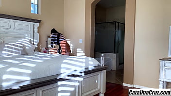 Preview 1 of Beautiful Hairy Woman - CATALINA CRUZ - On Her Knees Servicing Cock With Mouth