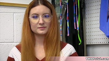 Preview 1 of Youcam Sex 27128 - This cute geeky shoplifter chick got caught and her tight pussy will get a harsh punishement today