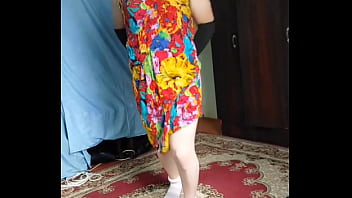 Preview 1 of Msg Synoptic - 18 Youtube Model Crossdresserkitty Sexy Villager Housewife Dress Long Stockings White BBW Femboy Stripteasing At Stepsister