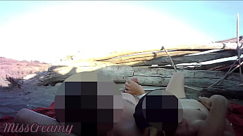 Preview 3 of Smith Xxx - French Teacher Handjob Amateur on Nude Beach public to stranger with Cumshot - MissCreamy