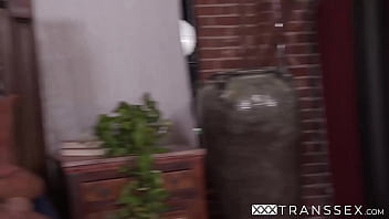 Preview 3 of Collage Students Xxx Bf - Horny trans babe Ariel Demue deepthroats dick before riding