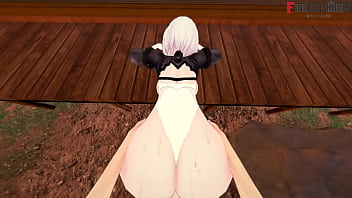 Preview 4 of Jerk Veyour - I interrupt 2B to fuck POV doggy style and missionary POV | Nier: Automata | Short (full 40  min on red)