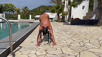 Preview 4 of Sonaxise Xxx - Naked Sensual Yoga by the pool - Roxy Fox