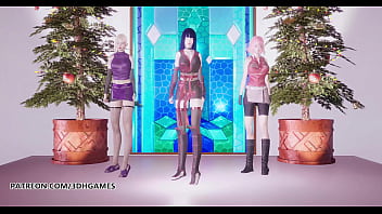 Preview 1 of Nood Sexy Porn - [MMD] TWICE-Feel Special Hot Striptease Hinata Sakura Ino Yamanaka Naruto Hentai 3D Porn Uncensored
