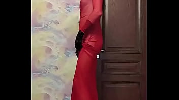 Preview 3 of Mon Porn Hub - sissy crossdresser posing in transparent dress