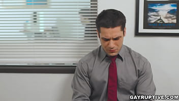 Preview 2 of Tryteens Com Video - Office inspired romp bareback anal fuck sesh with officemates Andrew Miller and Paul Canon