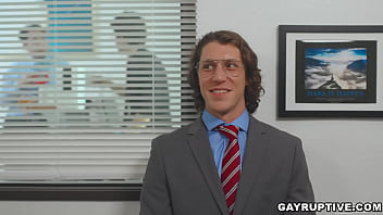 Preview 1 of Tryteens Com Video - Office inspired romp bareback anal fuck sesh with officemates Andrew Miller and Paul Canon