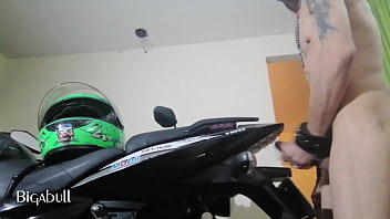 Preview 3 of Mom Son Sex Siliping - I masturbate with my motorcycle
