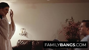 Preview 1 of Arebch - FamilyBangs.com ⭐ Mega Horny Stepmother Blasted in her Husband Bedroom by Stepson,  India Summer,  Codey Steele