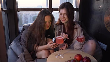 Preview 1 of Sicking Zoom - The two stepsisters decided to fuck the food delivery guy without a condom