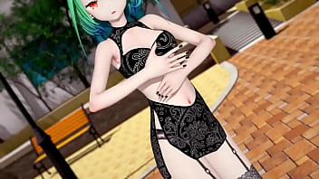 Preview 1 of Gerhard Ann - Hololive Uruha Rushia Miniskirt mmd