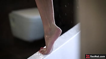 Preview 1 of Pre Twen - Hot cherry Kiss sucking her toes while getting her ass fucked