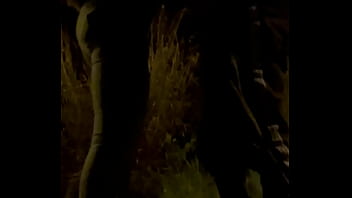 Preview 1 of Wifes Black Dildo - Blowjob and mutual masturbation in the field with people watching.