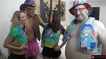 Preview 2 of Xnxxpos Xnxxpos - Crazy Cowboy Threesome W petite babes W little hairy PUSSIES Riley Star &amp_ Laya Rae