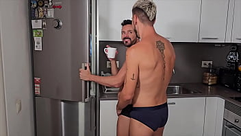 Preview 2 of Davey Wavey - 1 mn of Kay Tronx takes Axell Rec&#039_s cock at breakfast