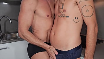Preview 4 of Davey Wavey - 1 mn of Kay Tronx takes Axell Rec&#039_s cock at breakfast
