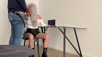 Preview 4 of Sola Saal Bachi De Seal Pack - My boss calls me and I jerk off in front of her in the office while I wait,  she helps me finish cumming by giving me a blowjob