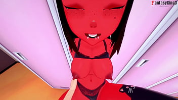 Preview 4 of Catches A - Meru the Succubus &amp_ Mavis Dracula in the lockers room | Individual sex while one watching | 4 Mill Especial | Free