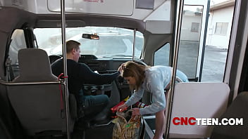 Preview 2 of Bbc Pounded Hard White Teen - Ginger Freeused In The Bus | CNCTeen