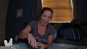 Preview 1 of Kendra Lutas Milf - Strip Poker with My Stepmom - Full Video - Shiny Cock Films,  Jane Cane