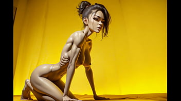 Preview 1 of Kajal Sxy Video - sexy brunette with a beautiful body in a doggy pose created with the help of ai