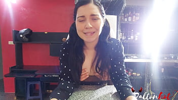 Preview 2 of Catsuit Instruction - Real amateur couple fucks in the kitchen and she swallows his cum