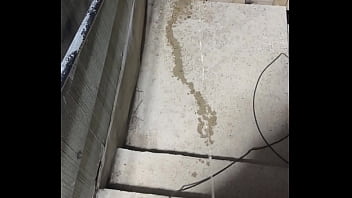 Preview 2 of Serona Grandi - Piss on outside stairs