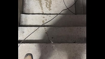 Preview 4 of Serona Grandi - Piss on outside stairs