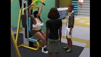 Preview 2 of Bokef Cwe Hamil Besar - sexo na academia - the sims