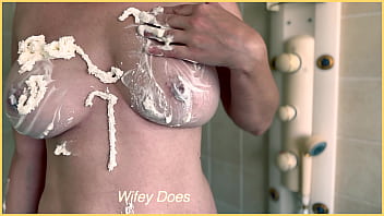 Preview 1 of Jacqueline Www Xxxvideo - PREVIEW - Wife puts whipped cream on her big tits