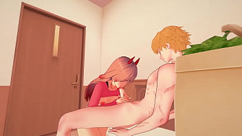 Preview 2 of Morning Sex Romantic Creampie - Пауэр разрешила Денжи потрогать свои сиськи,  но это зашло слишком далеко для них двоих...