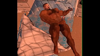 Preview 2 of Many Seks Virgin - mega hunk jerks to facetime in hotel room