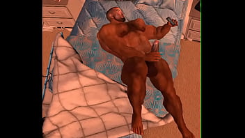 Preview 3 of Many Seks Virgin - mega hunk jerks to facetime in hotel room